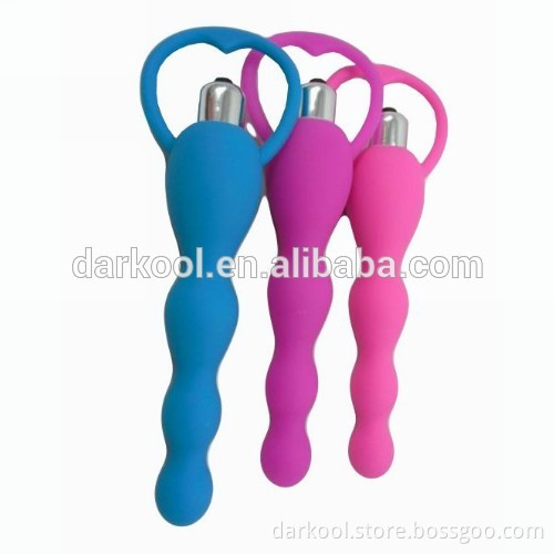 N010/High quality silicone vibrating anal beads sex toy vibrator for women men